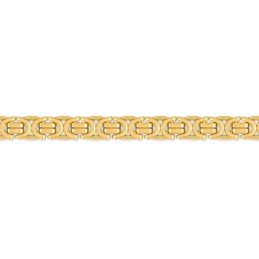 Gold-plated Sterling Silver  7.5mm Byzantine Bracelet 7.5 inch 19cm - ACN007B-GP