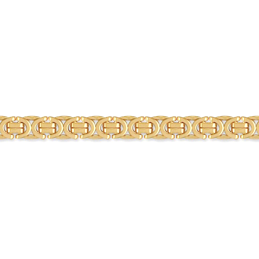 Gold-plated Sterling Silver  7.5mm Byzantine Bracelet 7.5 inch 19cm - ACN007B-GP