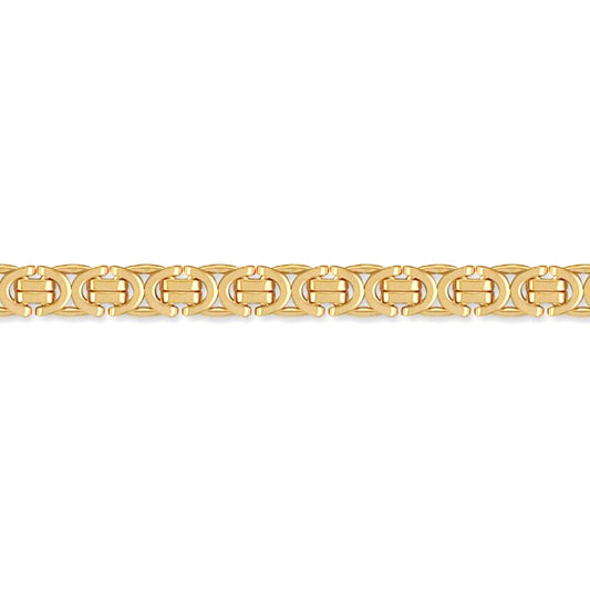 Gold-plated Sterling Silver  7.5mm Byzantine Bracelet 7.5 inch 19cm - ACN007B-GP
