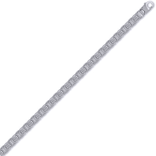 Sterling Silver  7.5mm Byzantine Bracelet 8.5 inch 21cm - ACN007B