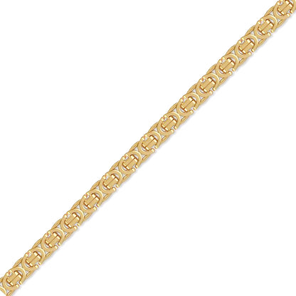 Gold-plated Sterling Silver  9mm Byzantine Bracelet 8.5 inch 21cm - ACN007C-GP