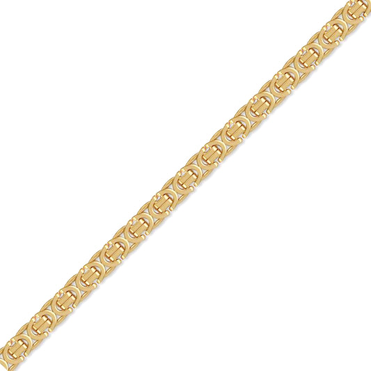 Gold-plated Sterling Silver  9mm Byzantine Bracelet 8.5 inch 21cm - ACN007C-GP