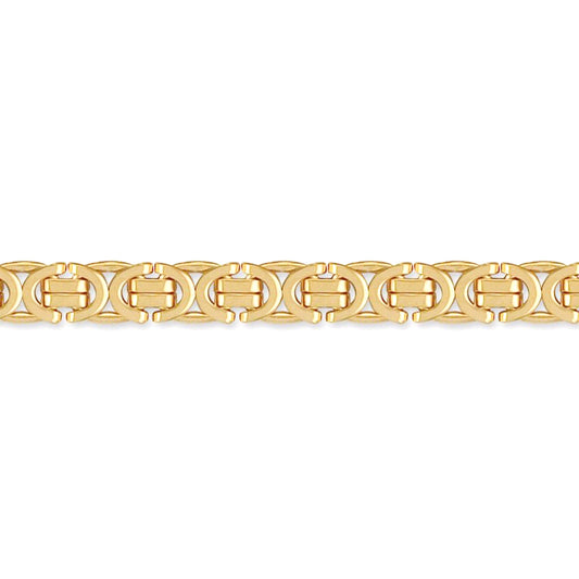 Gold-plated Sterling Silver  9mm Byzantine Bracelet 7.5 inch 19cm - ACN007C-GP