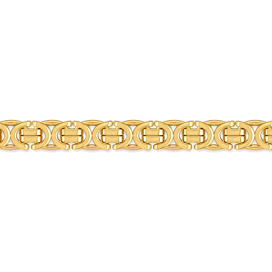 Gold-plated Sterling Silver  9mm Byzantine Bracelet 7.5 inch 19cm - ACN007C-GP