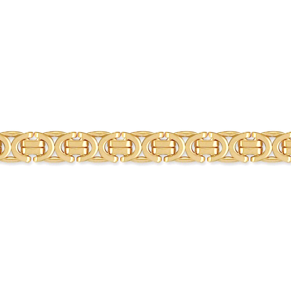 Gold-plated Sterling Silver  9mm Byzantine Bracelet 8.5 inch 21cm - ACN007C-GP