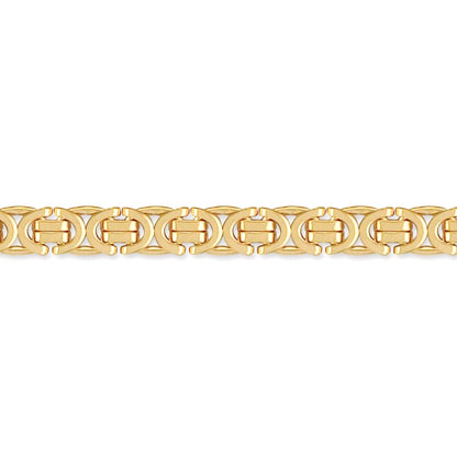 Gold-plated Sterling Silver  9mm Byzantine Bracelet 8.5 inch 21cm - ACN007C-GP