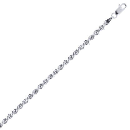 Sterling Silver  1.5mm Gauge solid Rope Chain Bracelet 7.5" - ACN010