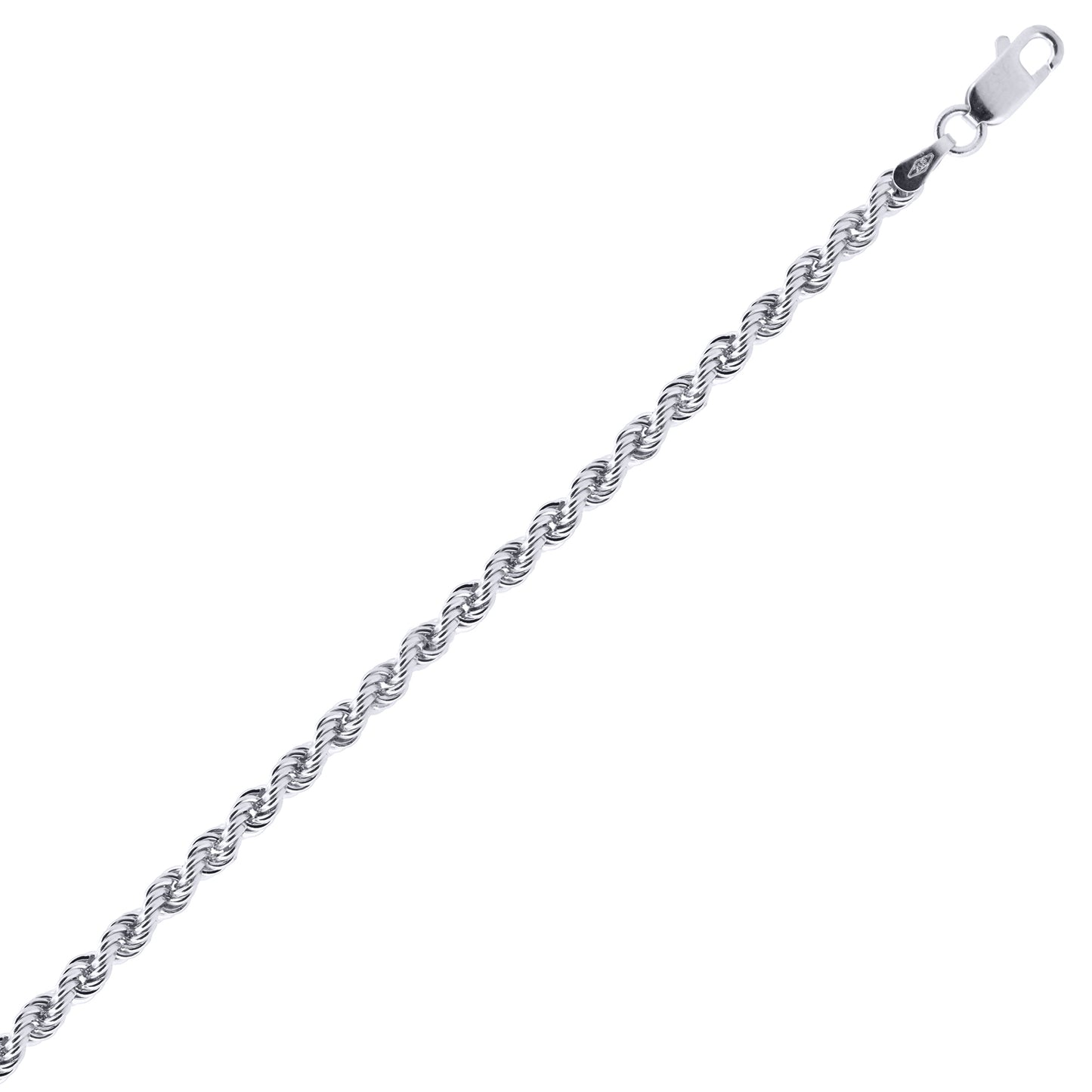 Sterling Silver  1.5mm Gauge solid Rope Chain Necklace - ACN010