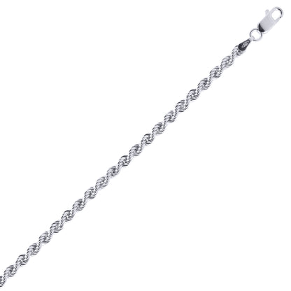 Sterling Silver  1.5mm Gauge solid Rope Chain Necklace - ACN010