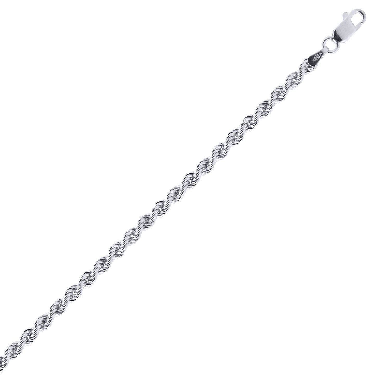 Sterling Silver  2.5mm Gauge solid Rope Chain Necklace - ACN010