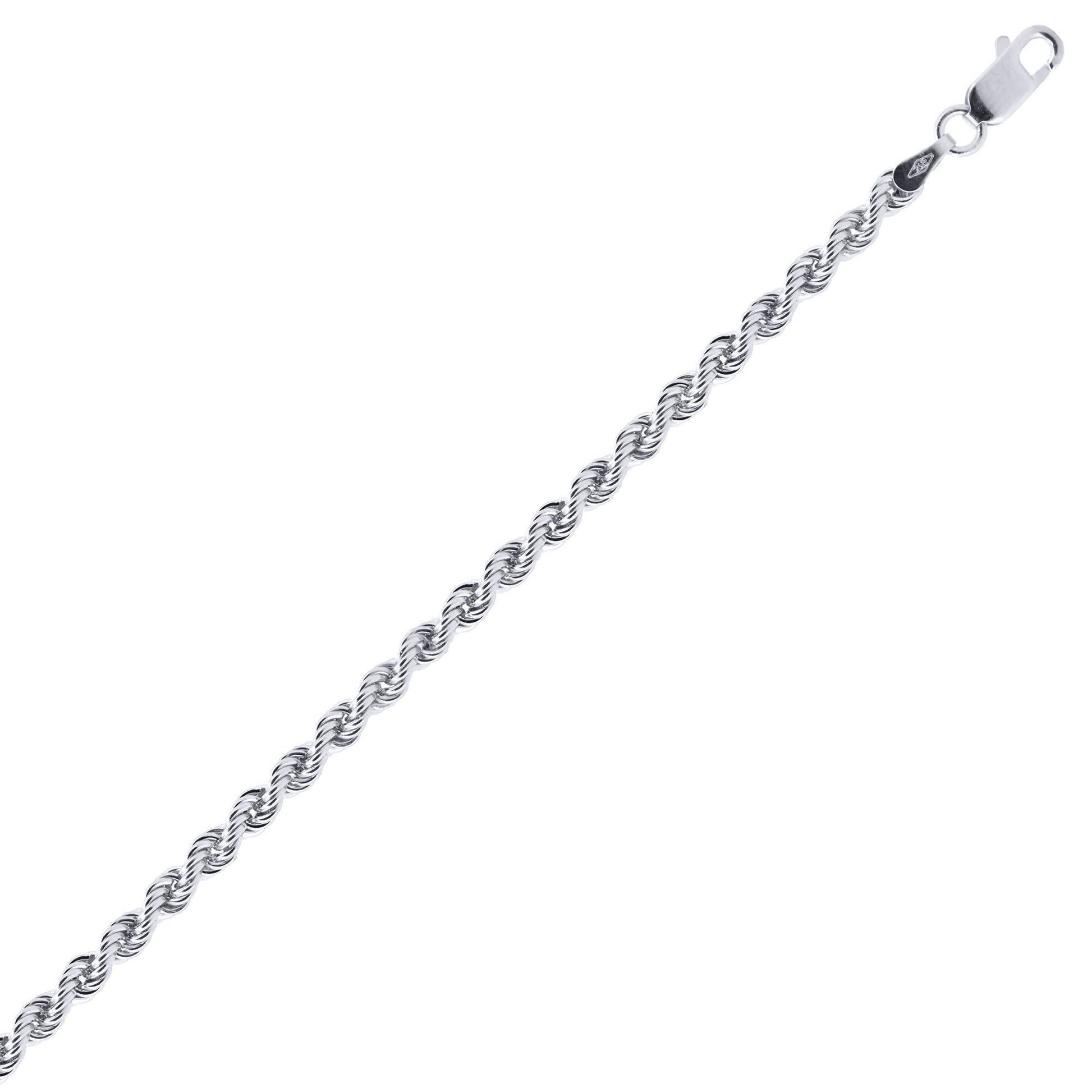 Sterling Silver  2.5mm Gauge solid Rope Chain Necklace - ACN010