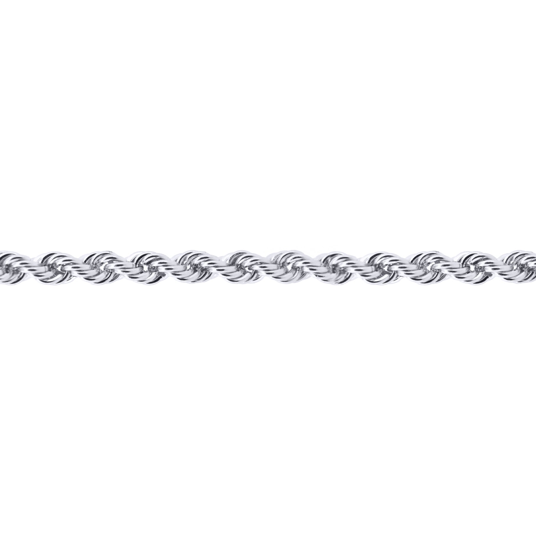 Sterling Silver  1.5mm Gauge solid Rope Chain Necklace - ACN010