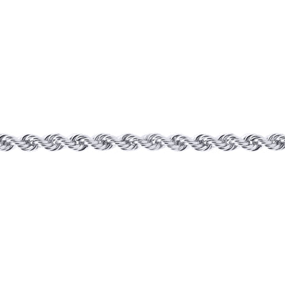 Sterling Silver  1.5mm Gauge solid Rope Chain Necklace - ACN010