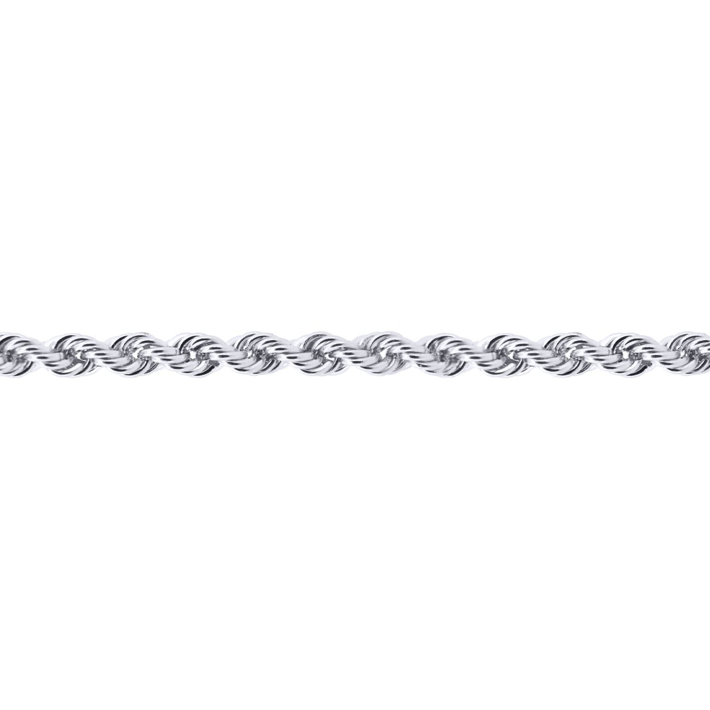 Sterling Silver  2.5mm Gauge solid Rope Chain Necklace - ACN010