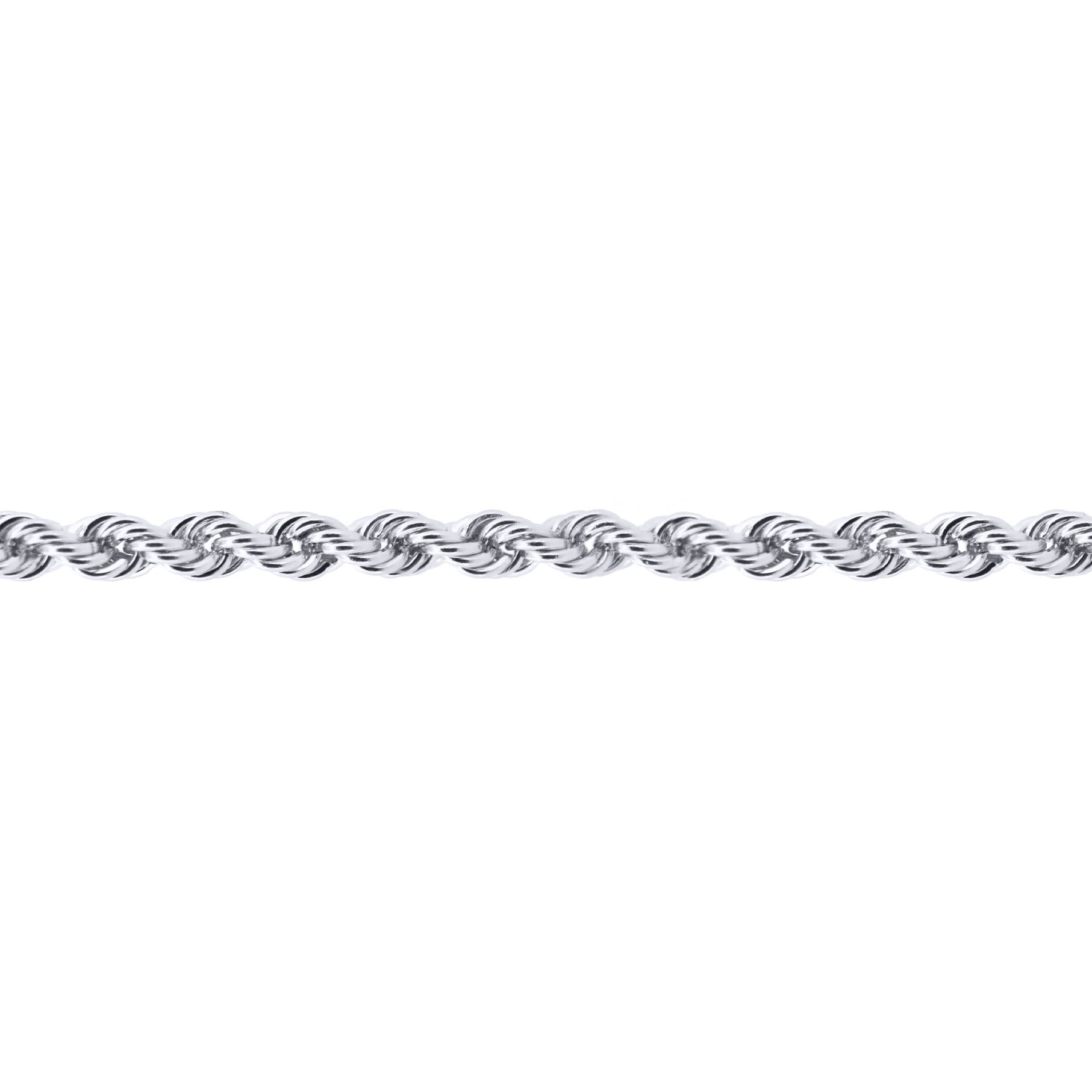 Sterling Silver  2.5mm Gauge solid Rope Chain Necklace - ACN010