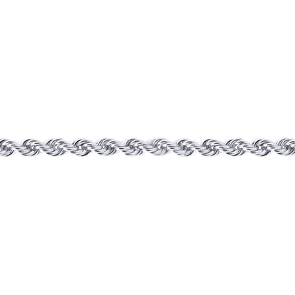 Sterling Silver  2.5mm Gauge solid Rope Chain Necklace - ACN010