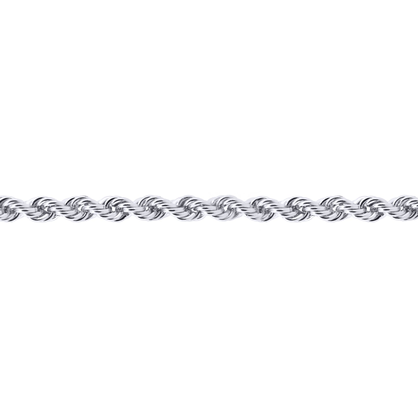 Sterling Silver  1.5mm Gauge solid Rope Chain Bracelet 7.5" - ACN010