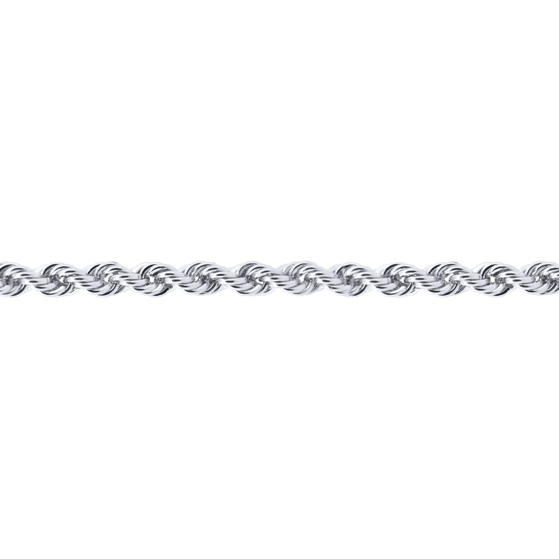 Sterling Silver  1.5mm Gauge solid Rope Chain Necklace - ACN010