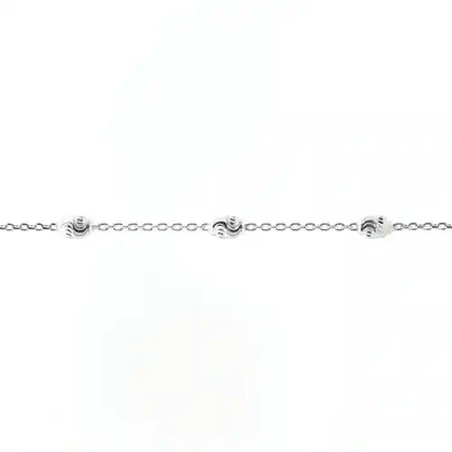 Sterling Silver  Raindrop Beads & Belcher Links Necklace - ACN011A