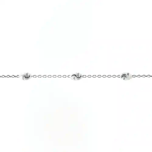 Sterling Silver  Raindrop Beads & Belcher Links Necklace - ACN011A