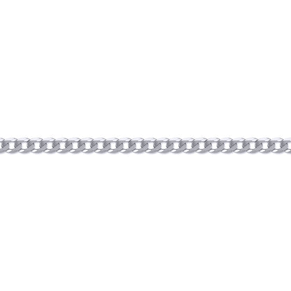 Rhodium-plated Sterling Silver  Curb Pendant Chain Necklace 1.6mm - ACN016A