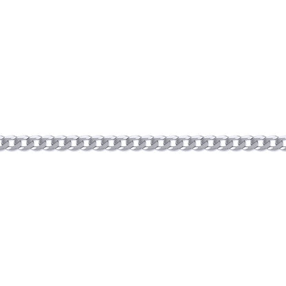 Rhodium-plated Sterling Silver  Curb Pendant Chain Necklace 1.6mm - ACN016A