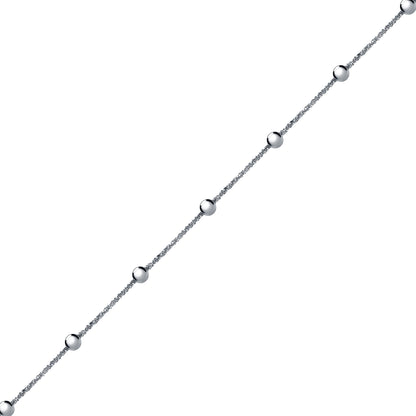 Silver  "Stars & Planets" Sparkling Popcorn Bead Chain Necklace - ACN020