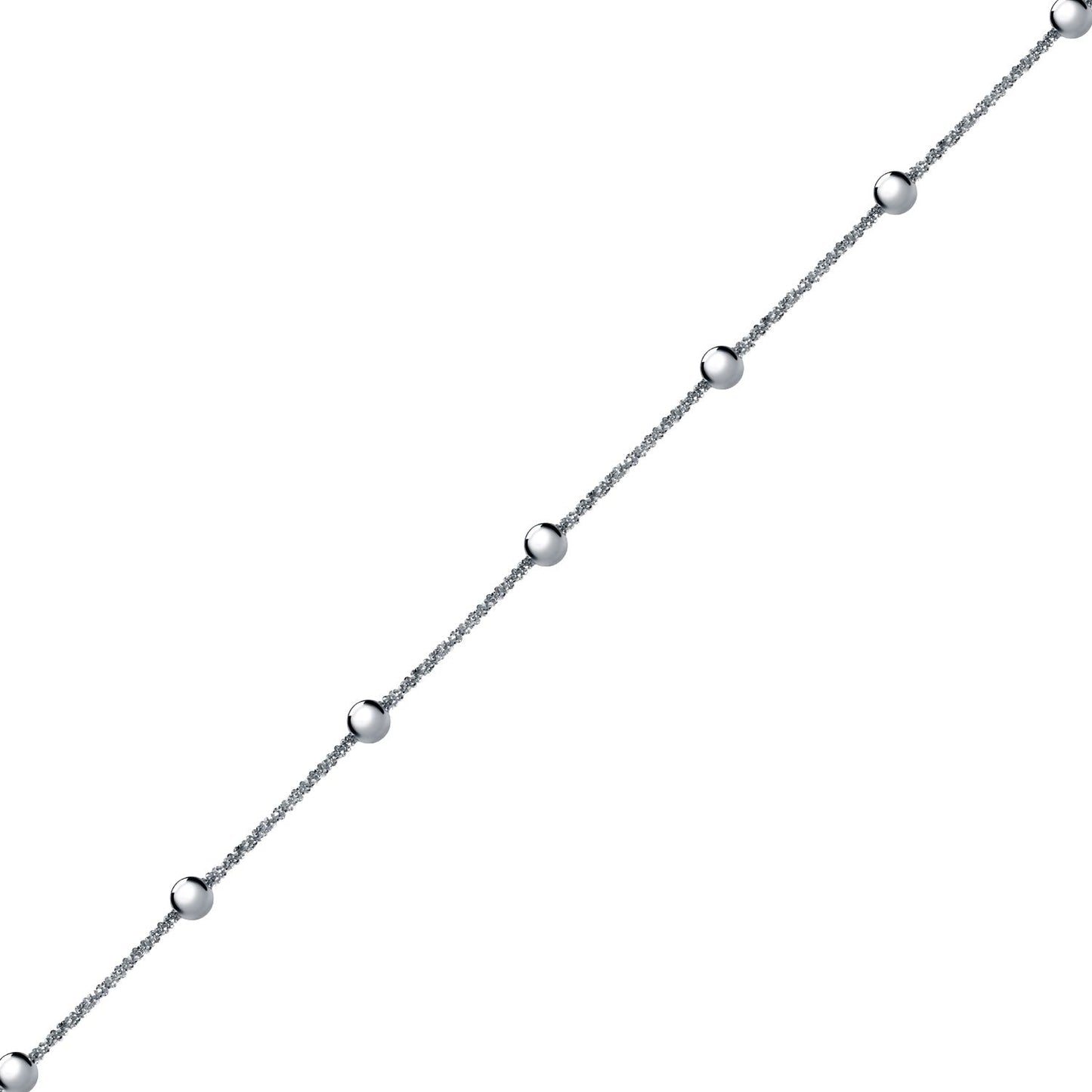 Silver  "Stars & Planets" Sparkling Popcorn Bead Chain Necklace - ACN020