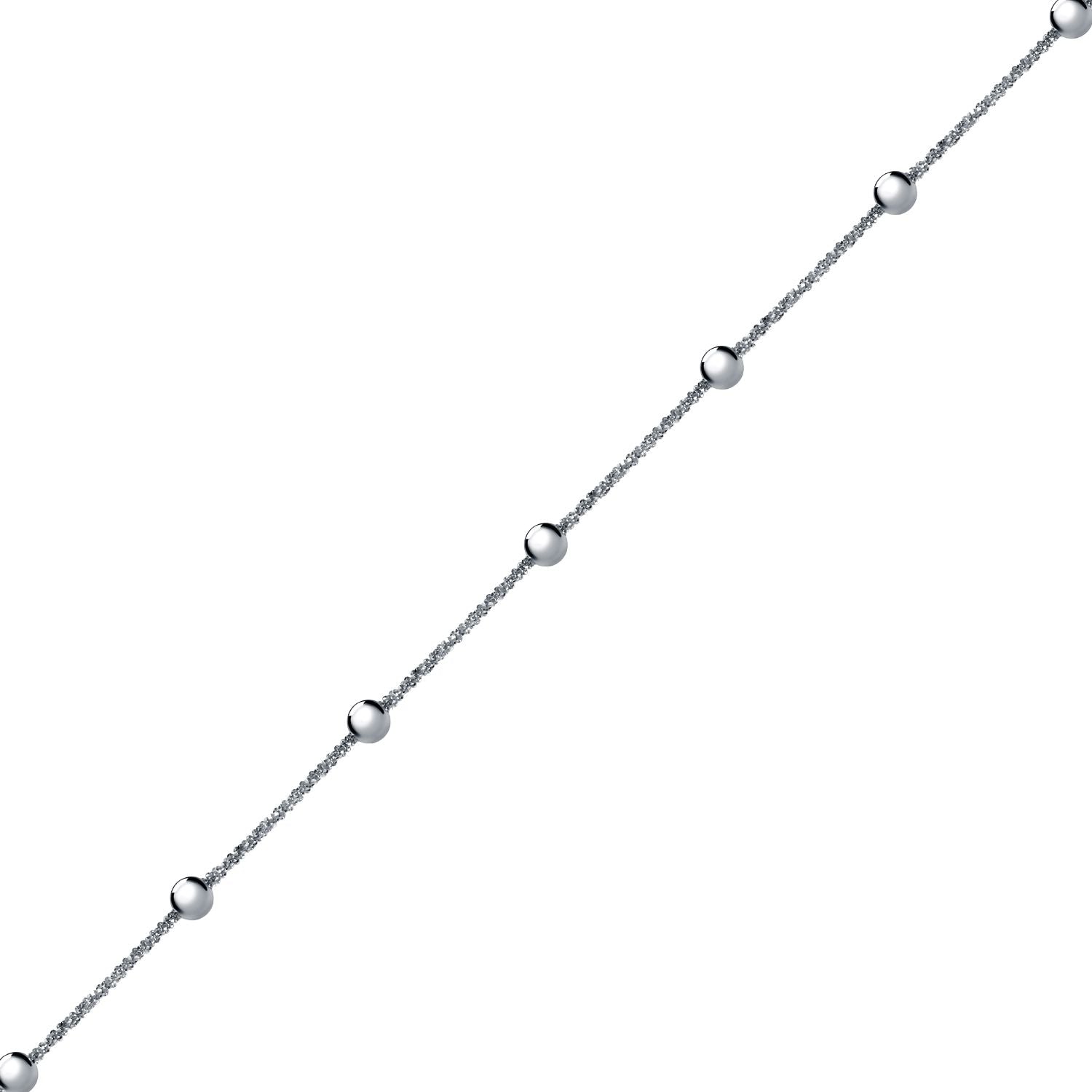 Silver  "Stars & Planets" Sparkling Popcorn Bead Chain Necklace - ACN020