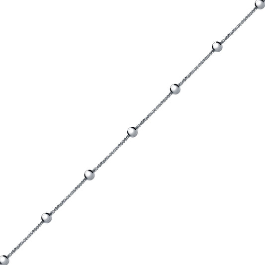 Silver  "Stars & Planets" Sparkling Popcorn Bead Chain Necklace - ACN020