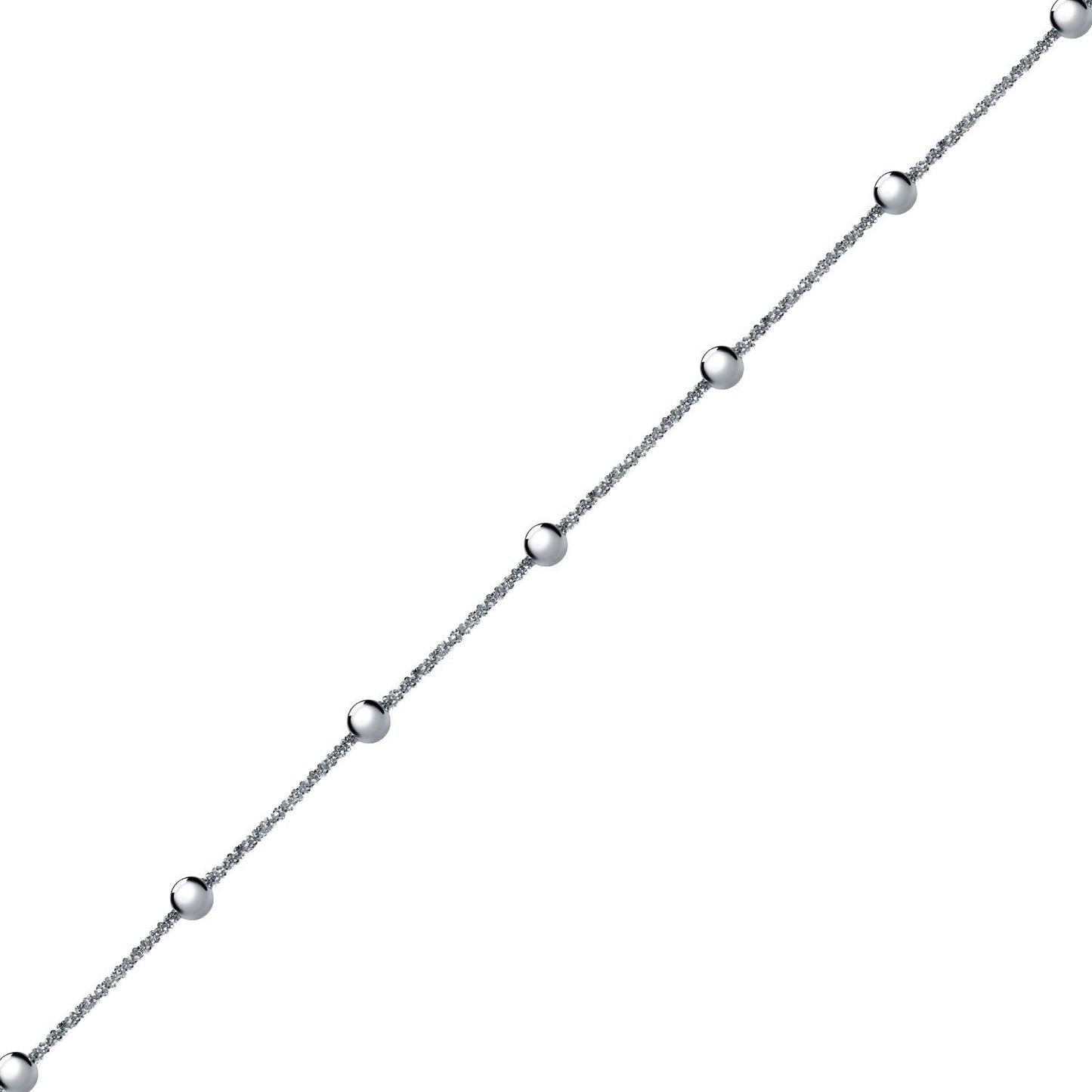 Silver  "Stars & Planets" Sparkling Popcorn Bead Chain Necklace - ACN020