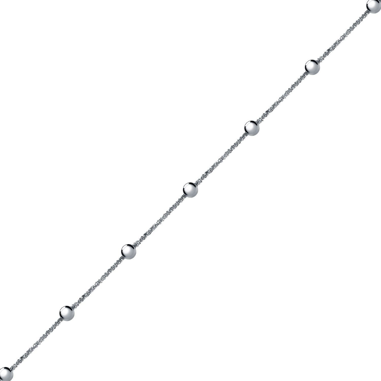 Silver  "Stars & Planets" Sparkling Popcorn Bead Chain Necklace - ACN020