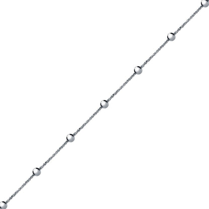 Silver  "Stars & Planets" Sparkling Popcorn Bead Chain Necklace - ACN020