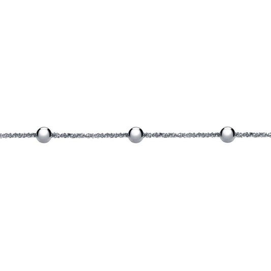 Silver  "Stars & Planets" Sparkling Popcorn Bead Chain Necklace - ACN020