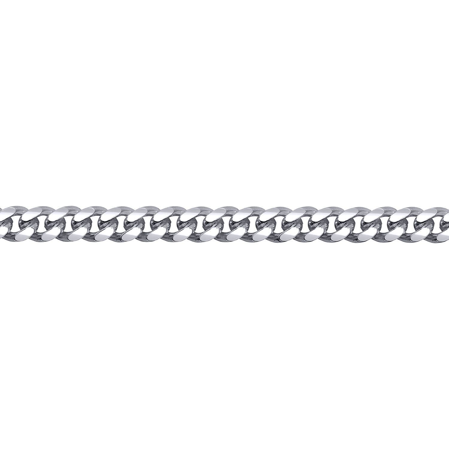 Mens Silver  Domed Curb Cuban 5mm Chain Bracelet 8.5 inch 21cm - ACN021B