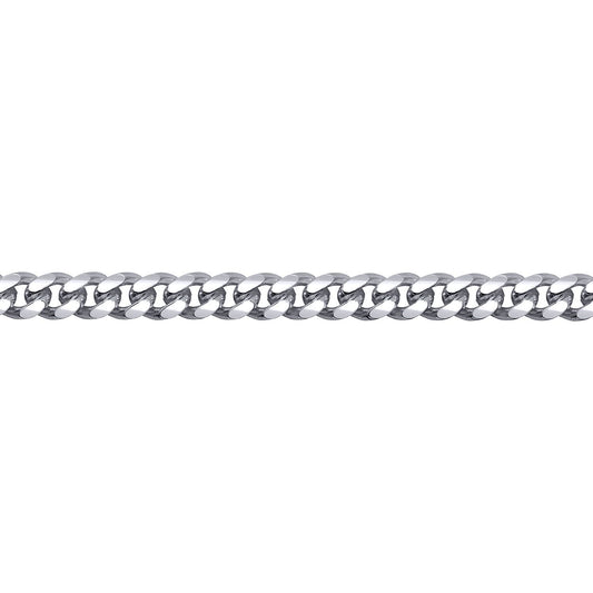 Mens Silver  Domed Curb Cuban 5mm Chain Bracelet 8.5 inch 21cm - ACN021B