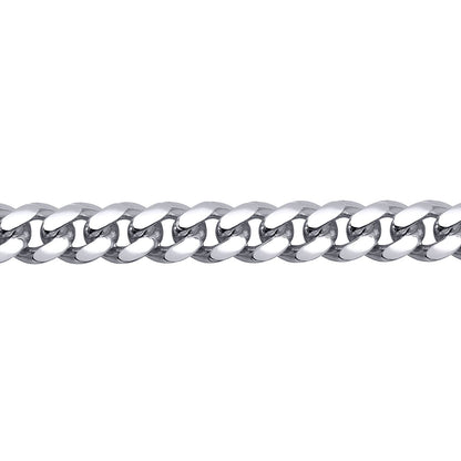 Mens Silver  Domed Curb Cuban 7.5mm Chain Bracelet 9 inch 23cm - ACN021D