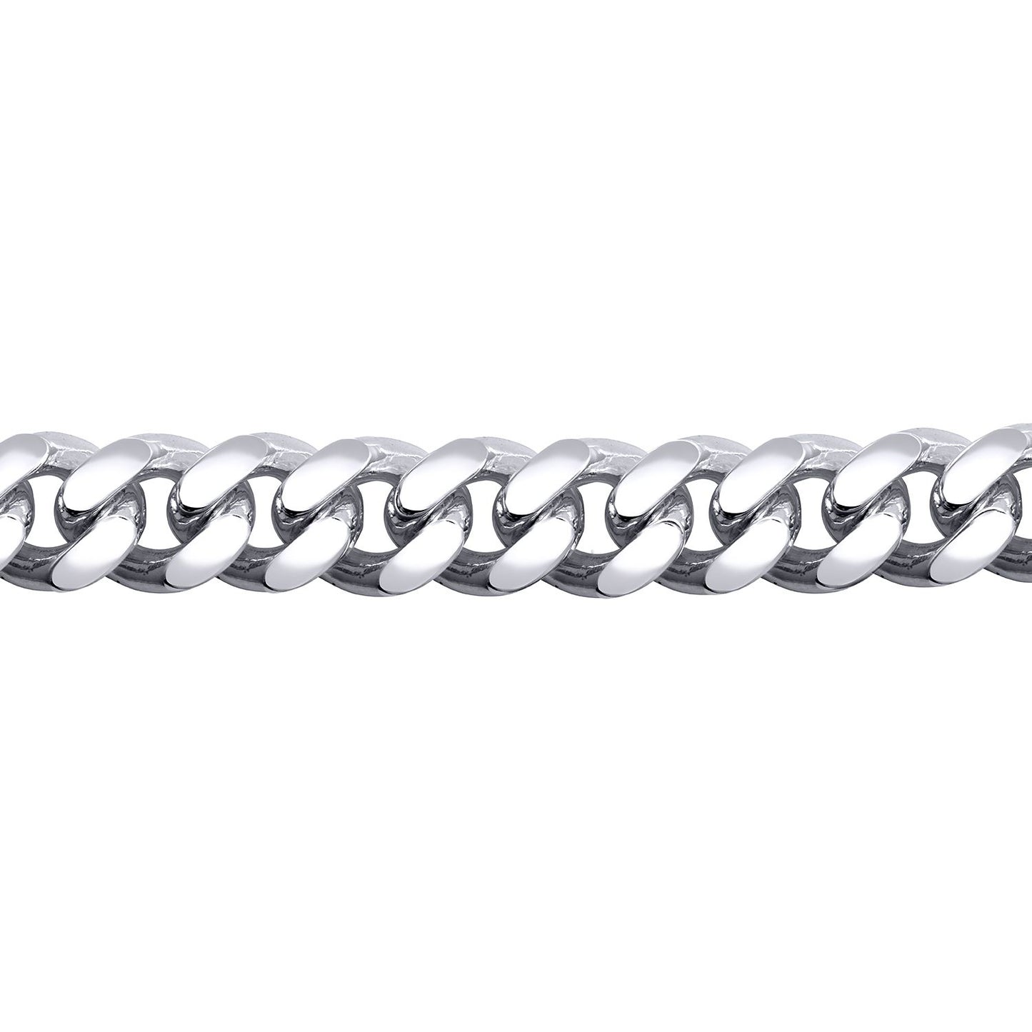 Mens Silver  Domed Curb Cuban 9mm Chain Bracelet 9 inch 23cm - ACN021E