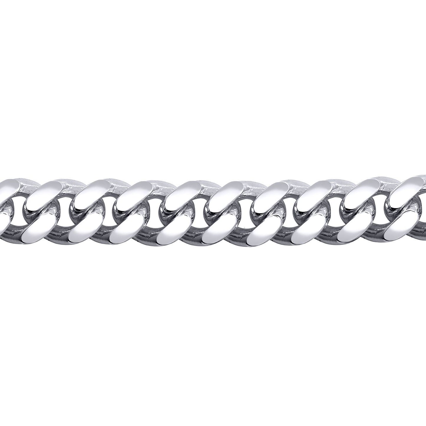 Mens Silver  Domed Curb Cuban 9mm Chain Bracelet 9 inch 23cm - ACN021E