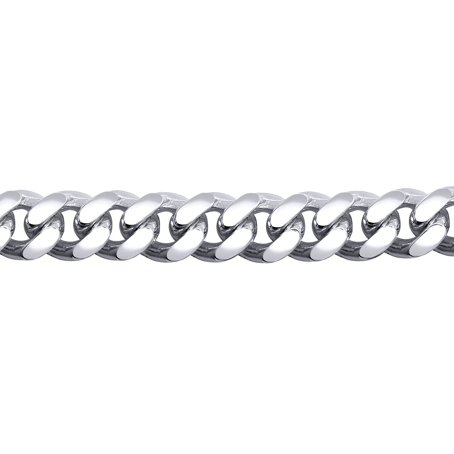 Mens Silver  Domed Curb Cuban 9mm Chain Bracelet 9 inch 23cm - ACN021E