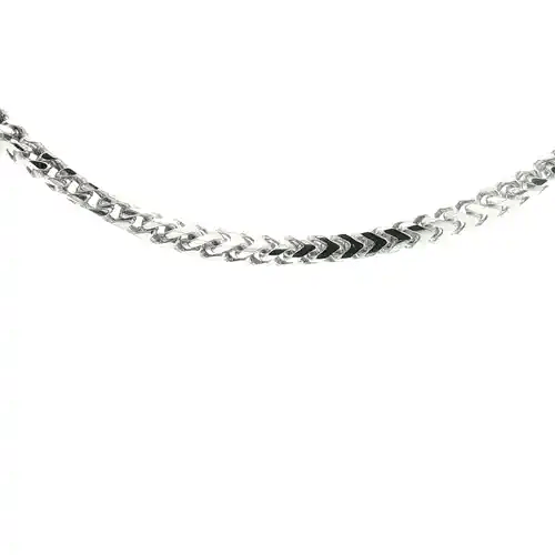 Sterling Silver  Square 3D Curb Franco 2.5mm Chain Necklace - ACN022A