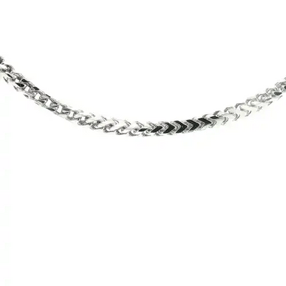 Sterling Silver  Square 3D Curb Franco 2.5mm Chain Necklace - ACN022A