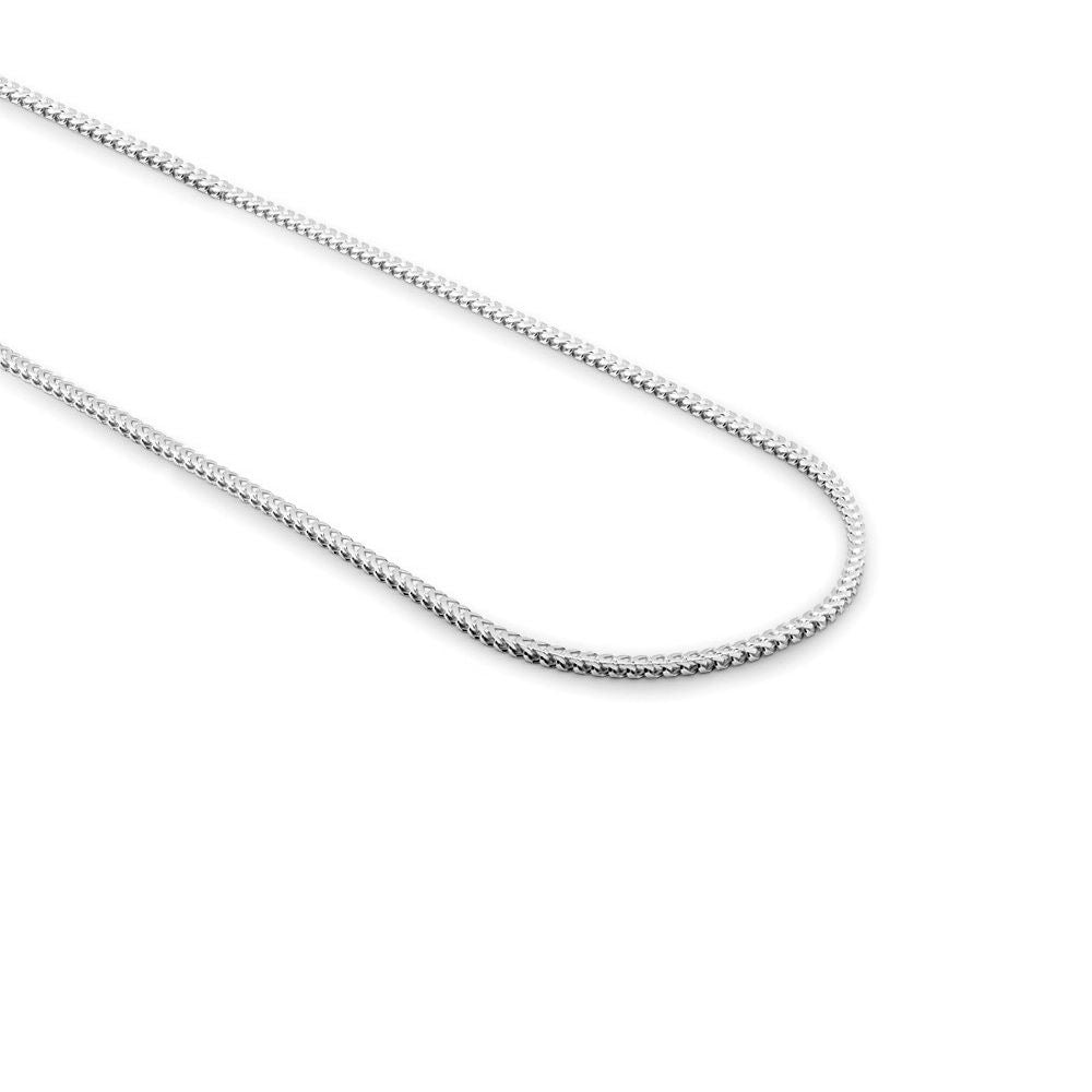 Sterling Silver  Square 3D Curb Franco 2.5mm Chain Necklace - ACN022A