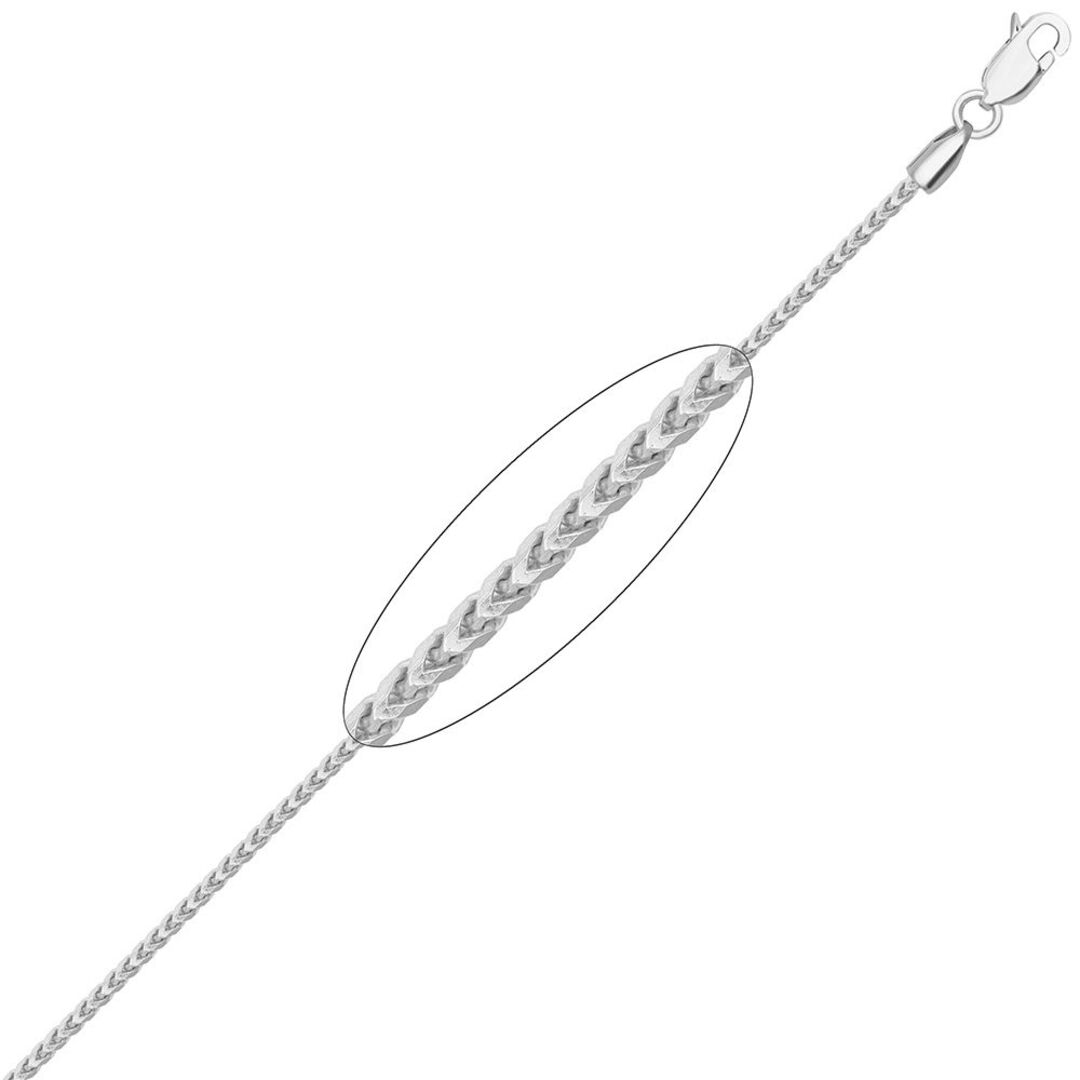 Sterling Silver  Square 3D Curb Franco 3mm Chain Necklace - ACN022B