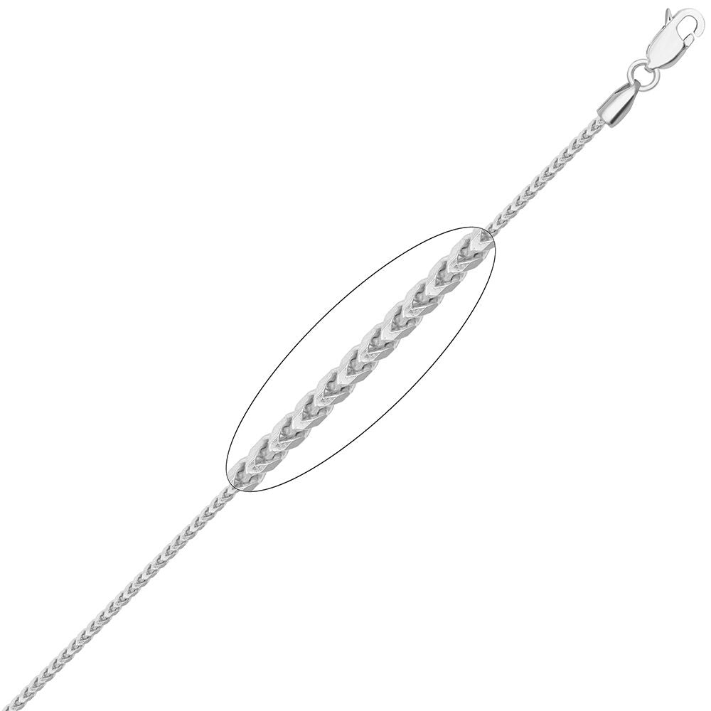 Sterling Silver  Square 3D Curb Franco 3mm Chain Necklace - ACN022B