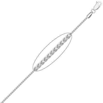 Sterling Silver  Square 3D Curb Franco 3mm Chain Necklace - ACN022B
