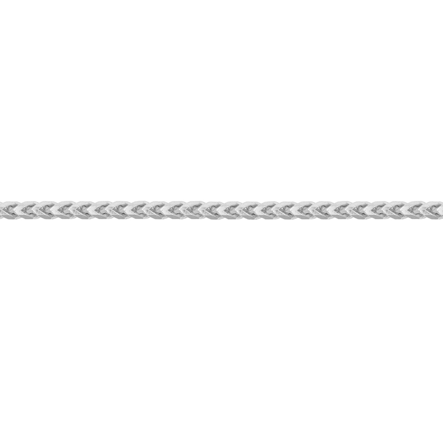 Sterling Silver  Square 3D Curb Franco 3mm Chain Necklace - ACN022B