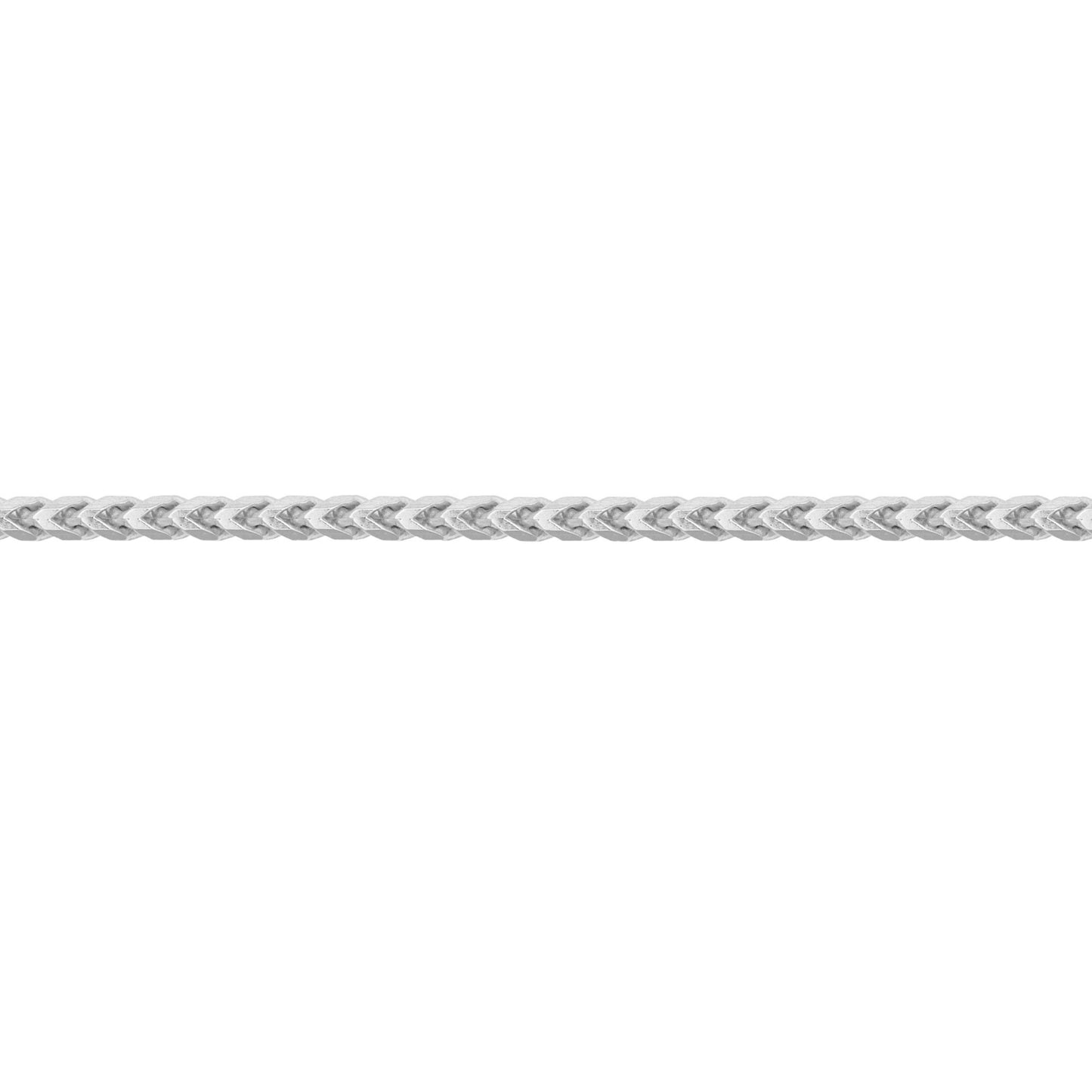 Sterling Silver  Square 3D Curb Franco 3mm Chain Necklace - ACN022B
