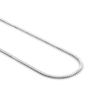 Sterling Silver  Square 3D Curb Franco 3mm Chain Necklace - ACN022B