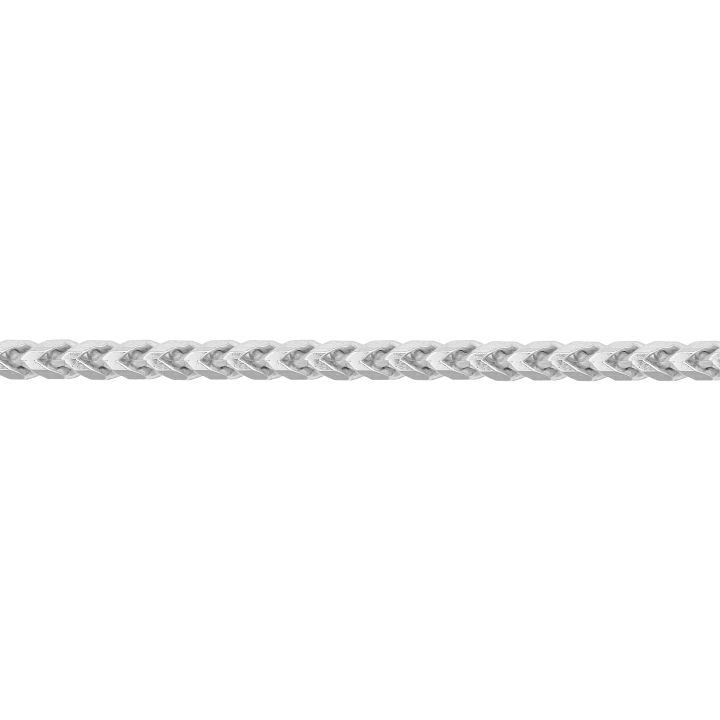 Sterling Silver  Square 3D Curb Franco 3.5mm Chain Necklace - ACN022C